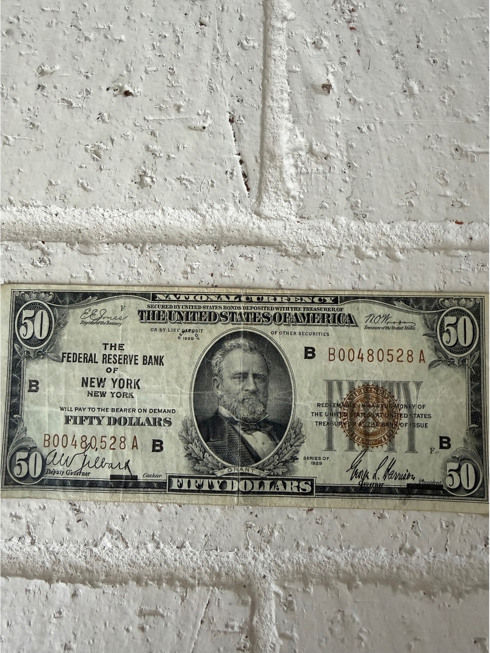 Vintage 50 Dollar Bill United States Note with Ulysses S. Grant Portrait
